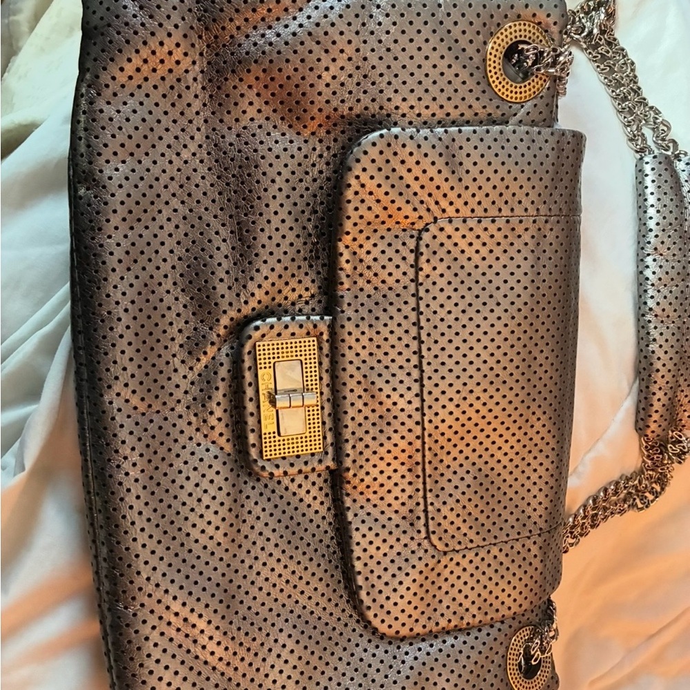 CHANEL Silver Perforated Shoulder Bag - Picture 3 of 8
